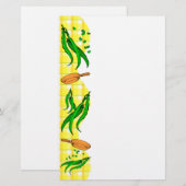 Groene bonen frituurpan retro keuken stationery briefpapier