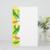 Groene bonen frituurpan retro keuken stationery briefpapier