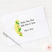 Groene bonen geel controleert aangepaste inblikken ronde sticker (Envelop)