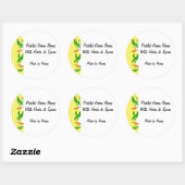 Groene bonen geel controleert aangepaste inblikken ronde sticker (Vel)