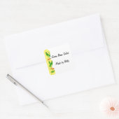 Groene bonen geel controleert aangepaste inblikken vierkante sticker (Envelop)