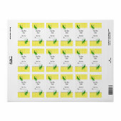 Groene bonen geel controleert retro voedseletikett etiket (Full Sheet)