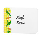 Groene bonen land geel geruite aangepaste keuken M Magneet (Horizontaal)