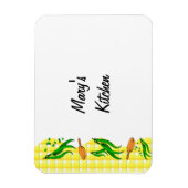 Groene bonen land geel geruite aangepaste keuken M Magneet (Verticaal)