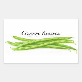 Groene bonen rechthoekige sticker