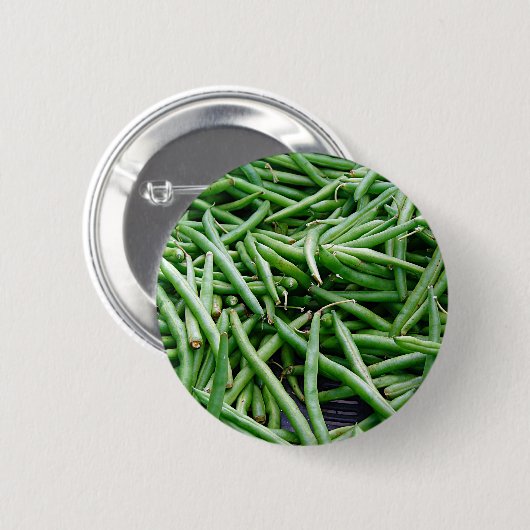 Groene Bonen Ronde Button 5,7 Cm (Voorkant /achterkant)