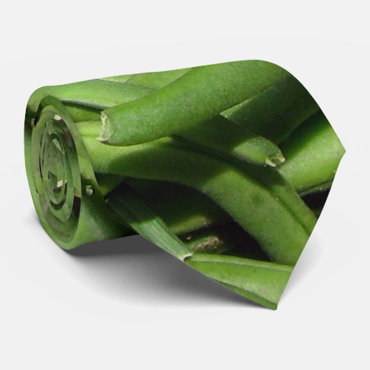 Groene Bonen Stropdas (Opgerold)