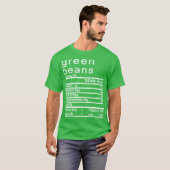 Groene bonen Voedingsfeiten label T-shirt (Voorkant volledig)