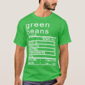 Groene bonen Voedingsfeiten label T-shirt (Voorkant)