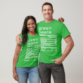 Groene bonen Voedingsfeiten label T-shirt (Unisex)