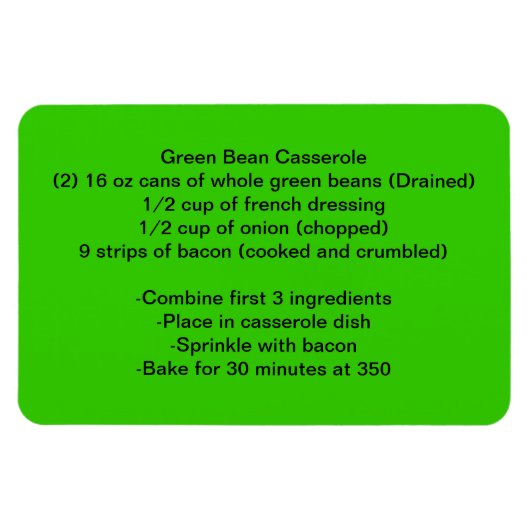 Groene bonenmagneet magneet (Horizontaal)