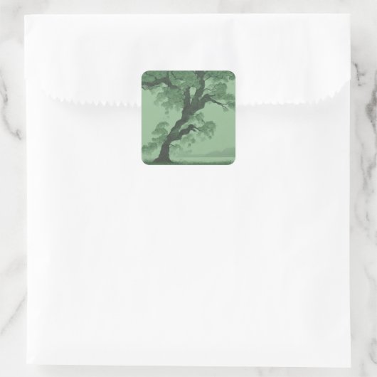 Groene Bonsai Tree sticker (Tas)