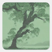 Groene Bonsai Tree sticker (Voorkant)