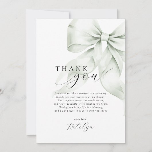 Groene Boog Bruidsdouche Bedankkaart (Voorkant)