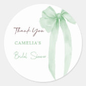 Groene Boog Bruidsfeest Bedankt Ronde Sticker (Voorkant)