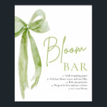 Groene Boog Bruidsfeest Bloeiende Bloemen Bar Bord Poster<br><div class="desc">Groene Boog Bruiloft Bridal Shower Bloemenbloesembalkenteken</div>