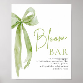 Groene Boog Bruidsfeest Bloeiende Bloemen Bar Bord Poster