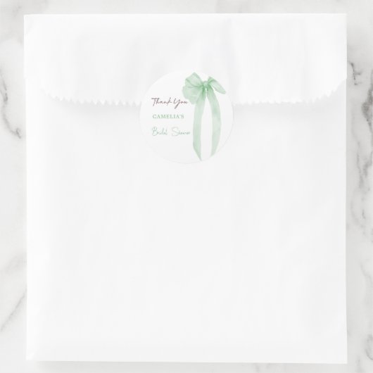 Groene Boog Bruiloft Dank Je Wel Ronde Sticker (Tas)