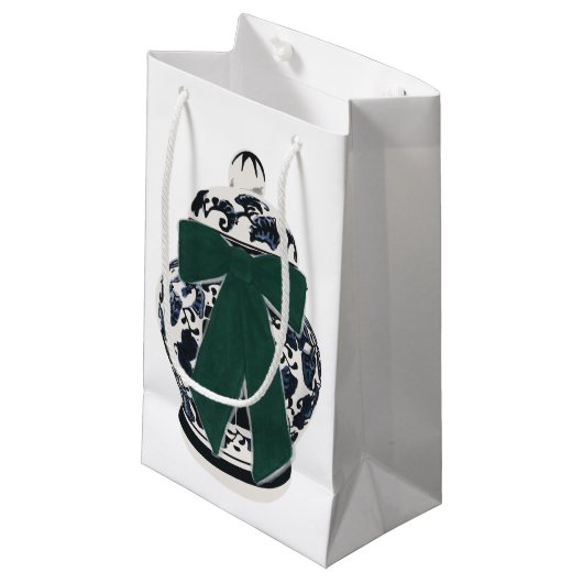 Groene Boog Chinoiserie Vaas Gift Bag Klein Cadeauzakje (Voorkant Gekanteld)