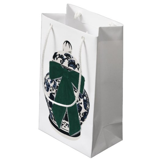 Groene Boog Chinoiserie Vaas Gift Bag Klein Cadeauzakje (Achterkant Gekanteld)