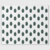 Groene boog Chinoiserie vaas inpakpapier (Vlak)