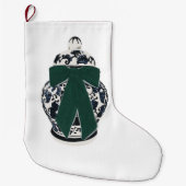 Groene Boog Chinoiserie Vaas Kerstkous Grote Kerstsok (Voorkant)