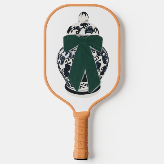 Groene Boog Chinoiserie Vaas Pickleball Paddle (Achterkant)