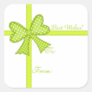 Groene Boog en Lint Gift Label Sticker