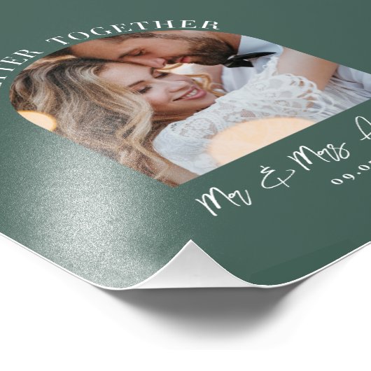 Groene boog foto huwelijksgeschenk huisdecoratie foto afdruk (Hoek)