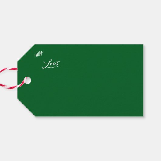 Groene boog foto script Kerstmis Cadeaulabel (Achterkant Horizontaal)