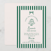 Groene boog, gestreepte groene verjaardag Uitnodig Kaart (Voorkant / Achterkant)