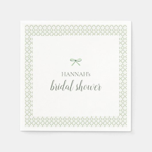 Groene Boog Grandmillennial Bruidsfeest Servet (Voorkant)