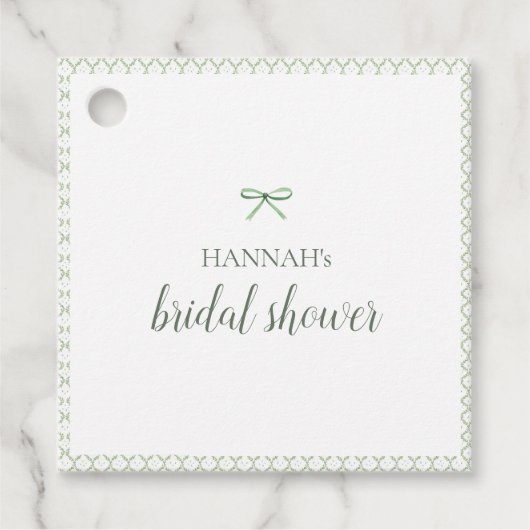 Groene Boog Grandmillennial Bruidsuitnodiging Bedankjes Labels (Voorkant)