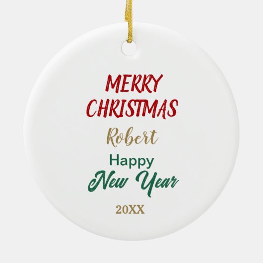 Groene boog Holly krans Berner Berghond Keramisch Ornament (Achterkant)