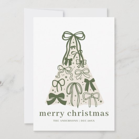Groene Boog Kerstboom Plat Kerstkaart (Voorkant)