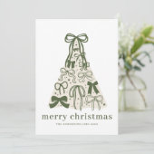 Groene Boog Kerstboom Plat Kerstkaart (Staand voorkant)