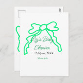 Groene boog krabbel baby shower naam toevoegen dat briefkaart (Voorkant / Achterkant)