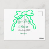 Groene boog krabbel baby shower naam toevoegen dat briefkaart (Achterkant)