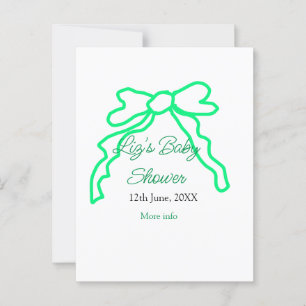 Groene boog krabbel baby shower naam toevoegen dat briefkaart