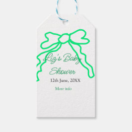 Groene boog krabbel baby shower naam toevoegen dat cadeaulabel