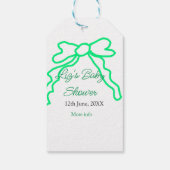 Groene boog krabbel baby shower naam toevoegen dat cadeaulabel (Achterkant)