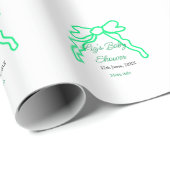 Groene boog krabbel baby shower naam toevoegen dat cadeaupapier (Rol Hoek)