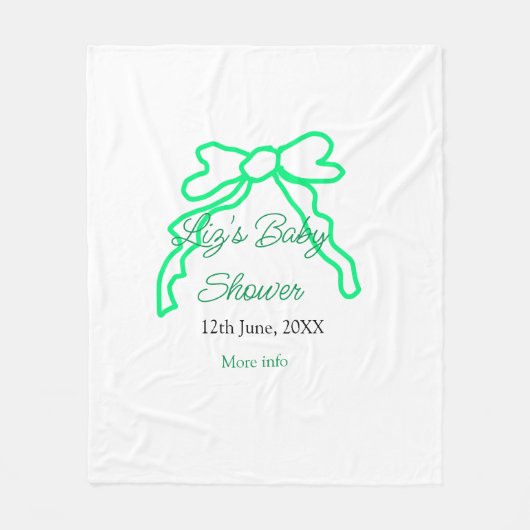 Groene boog krabbel baby shower naam toevoegen dat fleece deken (Voorkant)