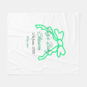 Groene boog krabbel baby shower naam toevoegen dat fleece deken (Voorkant (Horizontaal))