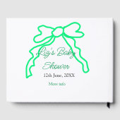 Groene boog krabbel baby shower naam toevoegen dat gastenboek (Achterkant)