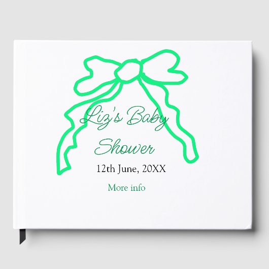 Groene boog krabbel baby shower naam toevoegen dat gastenboek (Voorkant)