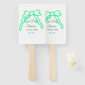 Groene boog krabbel baby shower naam toevoegen dat handwaaier (Voorkant en achterkant)
