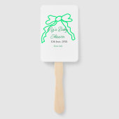 Groene boog krabbel baby shower naam toevoegen dat handwaaier (Achterkant)