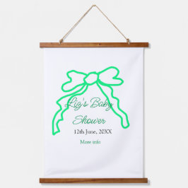 Groene boog krabbel baby shower naam toevoegen dat hangend wandkleed