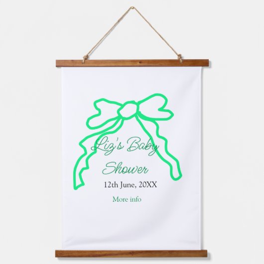 Groene boog krabbel baby shower naam toevoegen dat hangend wandkleed (Voorkant)